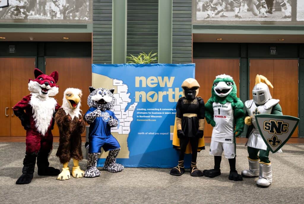New north mascots at the new north open house.