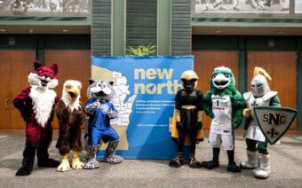 New north mascots at the new north open house.