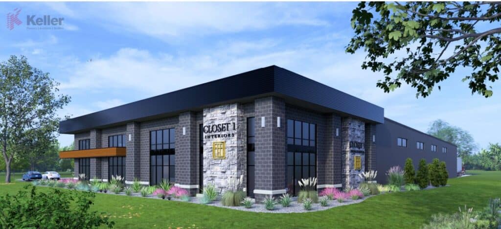 Rendering showing the exterior of a new building.