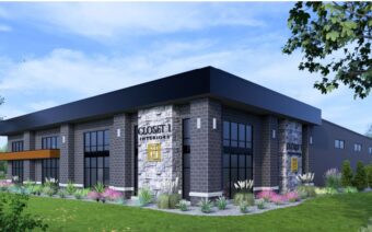 Rendering showing the exterior of a new building.