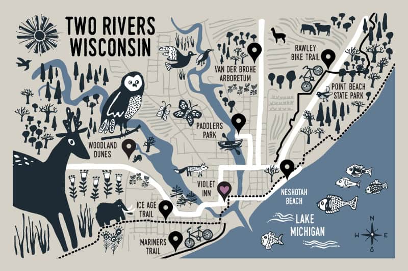Two rivers wisconsin map.